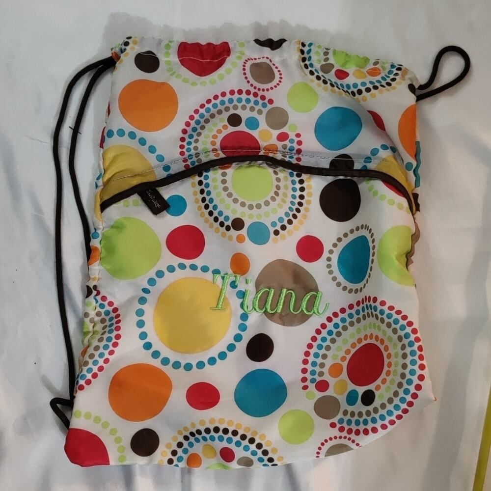 Thirty - One Tiana Cinch Sac Polka Dots Dopamine Classic Preppy Coconut Girl